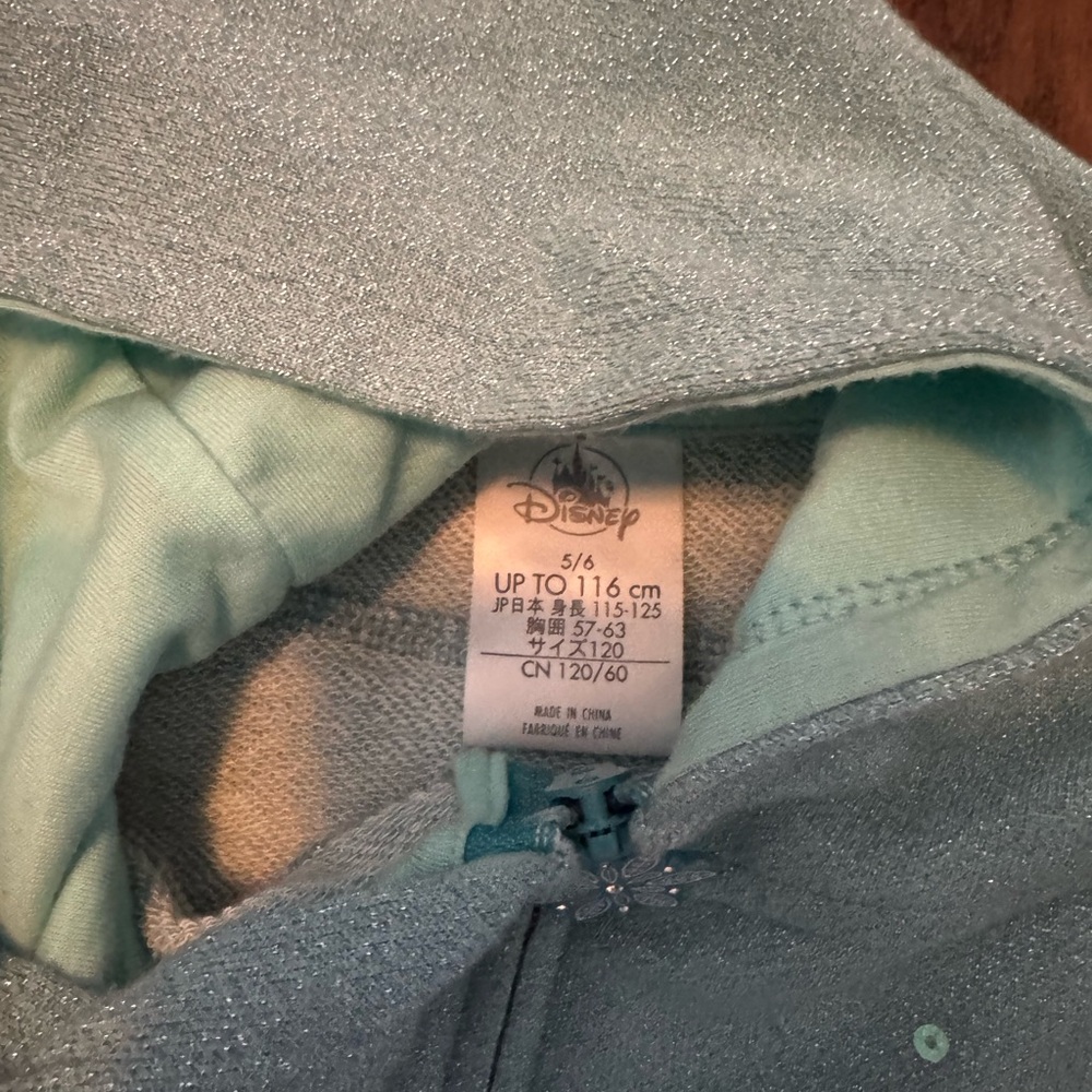 Disney Frozen Kids Sparkly Blue Hoodie - Picture 3 of 3